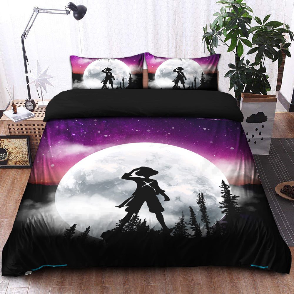 One Piece Luffy Anime Moon Night Galaxy Bedding Set