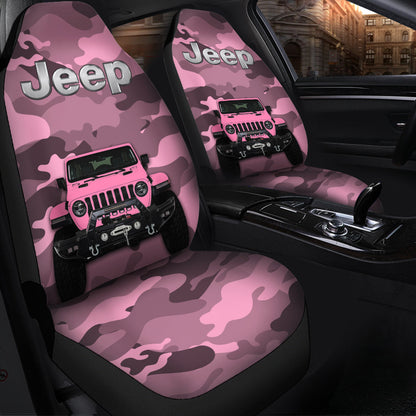 Pink Jeep Camouflage Car Seat Covers