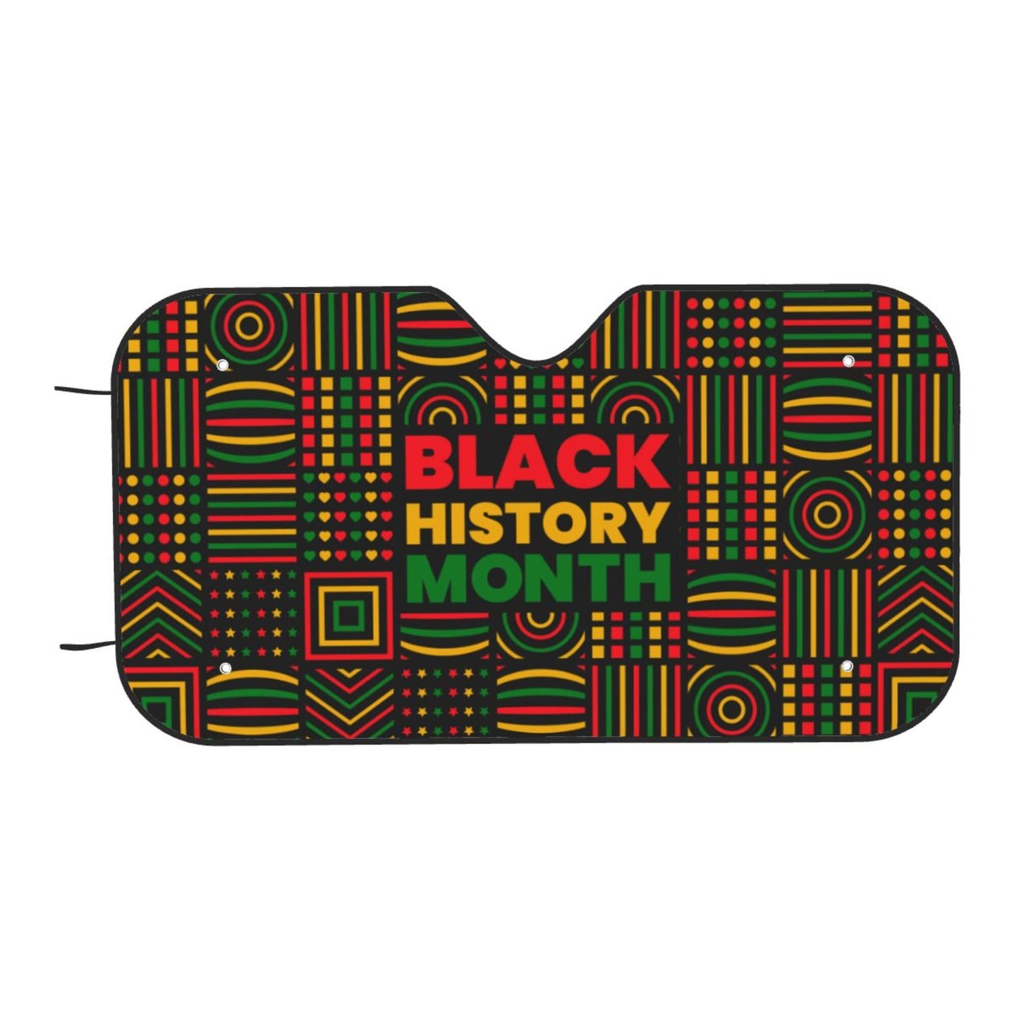 Black History Month Car Sun Shade Black History Month Square Spiral Pattern Winshield Sun Shade Colorful