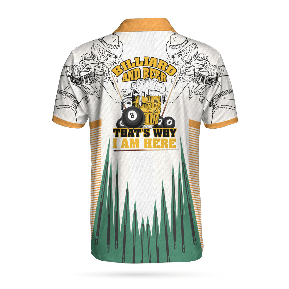 Billard Polo Shirt Billiard Ball 8 And Beer Cowgirl Boys Polo Shirts White