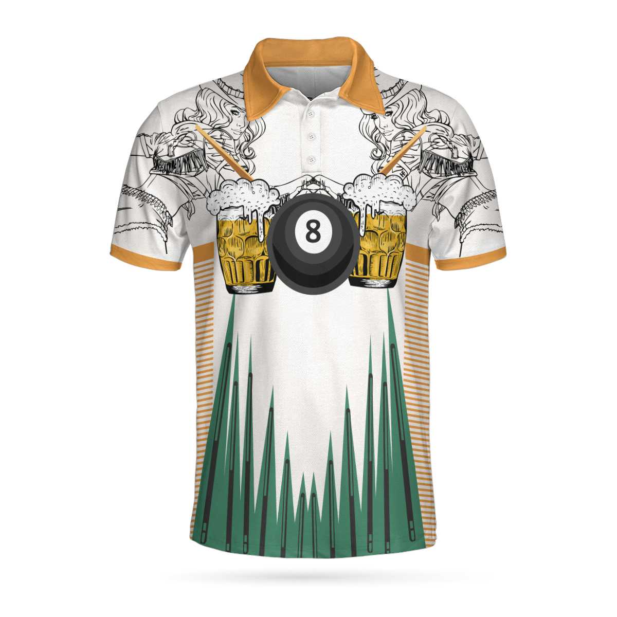 Billard Polo Shirt Billiard Ball 8 And Beer Cowgirl Boys Polo Shirts White