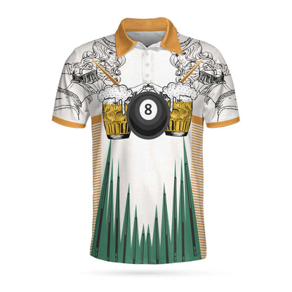 Billard Polo Shirt Billiard Ball 8 And Beer Cowgirl Boys Polo Shirts White