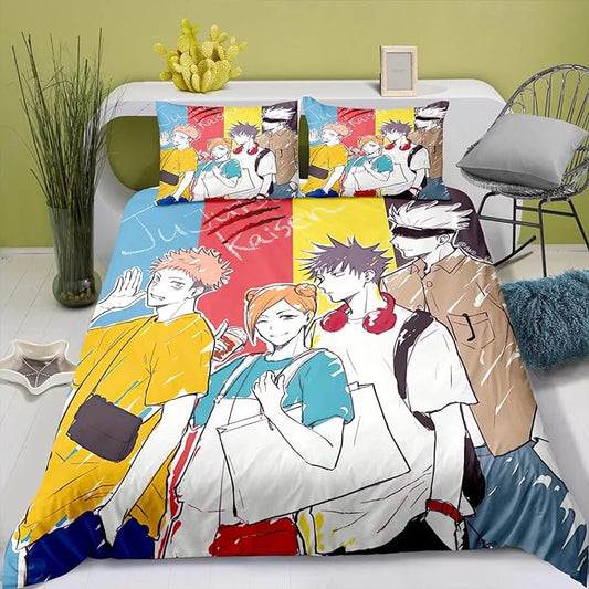 Jujutsu Kaisen Bedding Set Jujutsu Kaisen Characters Normal Clothes Duvet Covers Colorful Unique Gift