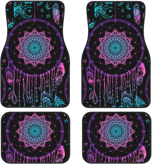 Native American Car Mats Native American Indian Talisman Dreamcatcher Car Floor Mats Black Purple