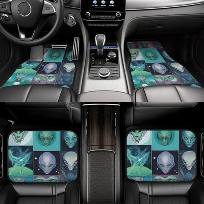 Alien Car Mats All Types Of Alien Graphic Car Floor Mats Blue Gray