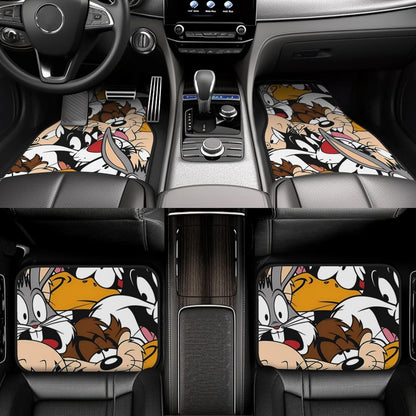 Looney Tunes Car Floor Mats Looney Tunes Characters Faces Doodle Graphic Car Mats