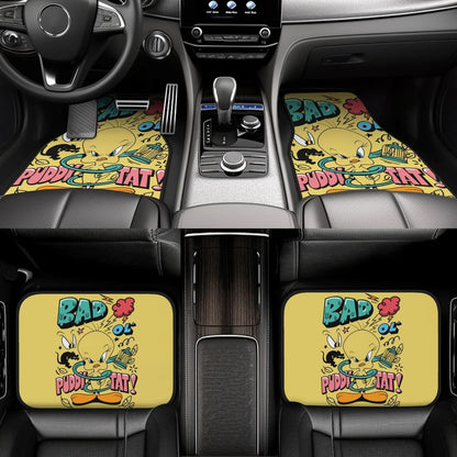 Looney Tunes Car Floor Mats Cool Tweety Bad Puddy Tat Pattern Car Mats