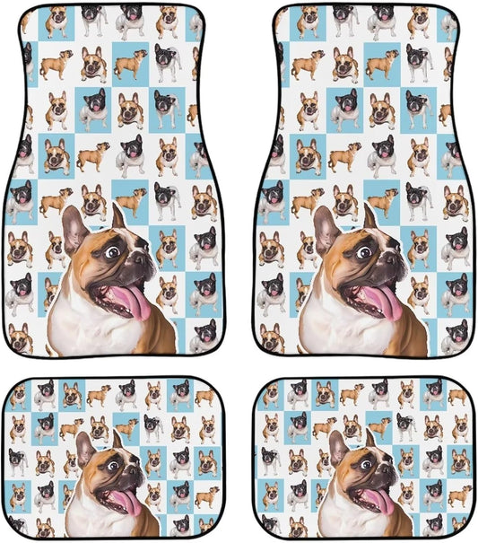 Dog Car Floor Mats Funny Puppy Pug Dog Happy Face Car Mats