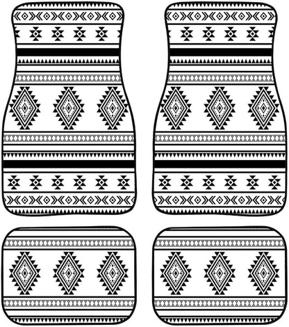 Native American Car Mats Aztec Geometric Native American Car Floor Mats Black White