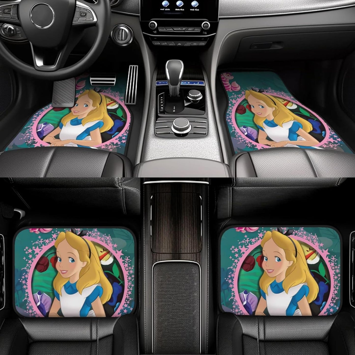 Alice In Wonderland Car Mats Alice Character In Wonderland Car Floor Mats Colorful