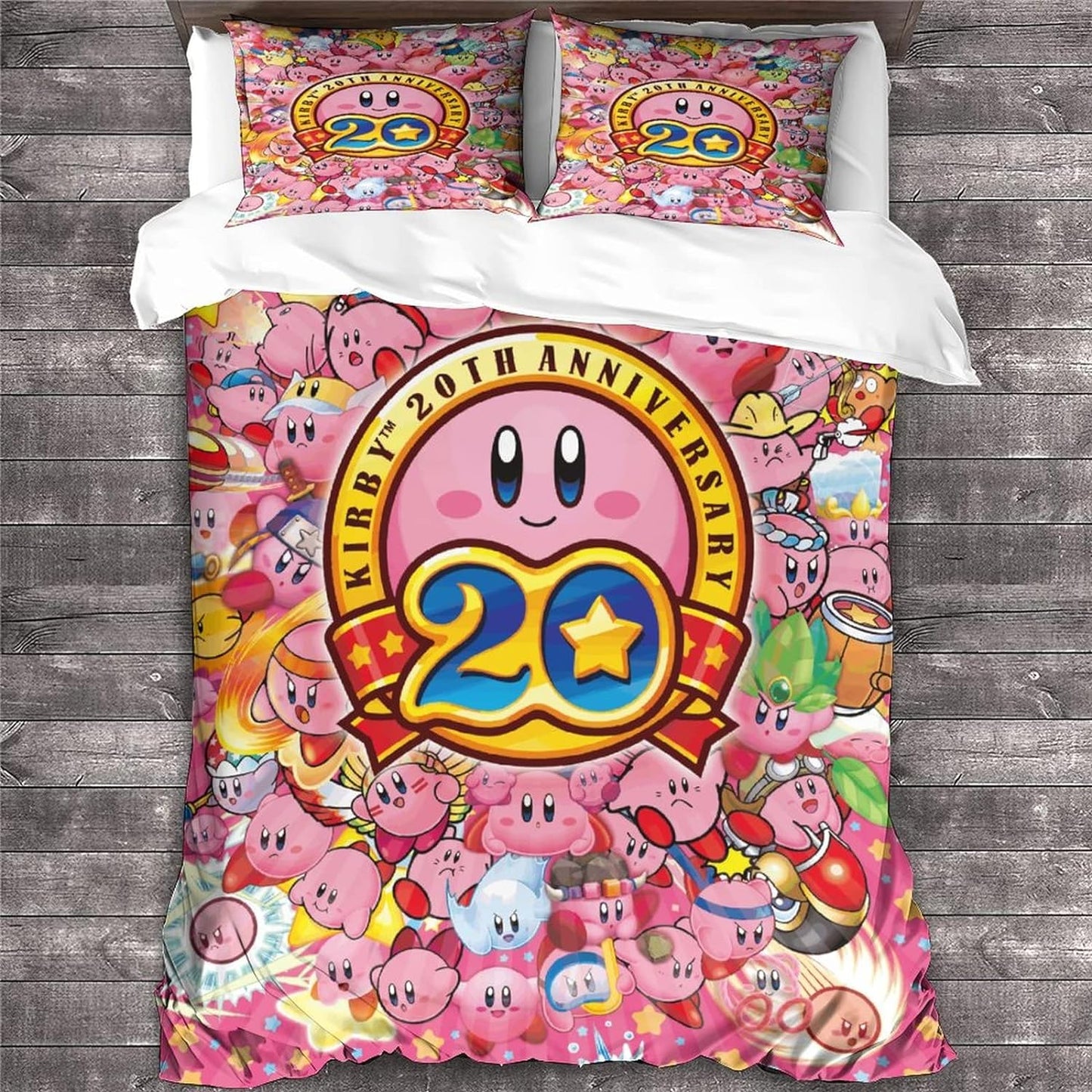 Kirby Bedding Set Kirby 20 Anniversary All Versions Duvet Covers Pink Unique Gift