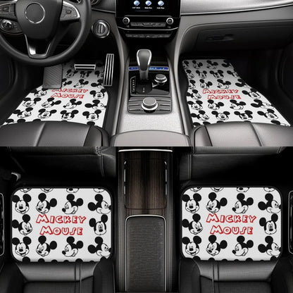 MM Car Mats DN MM Head Face Emotions Pattern Car Floor Mats Black White