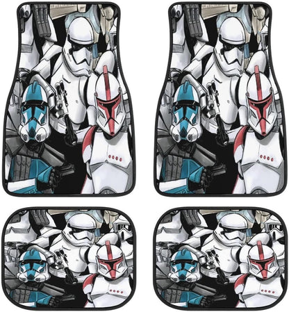 SW Car Mats SW All Types Stormtrooper Graphic Car Floor Mats White Gray