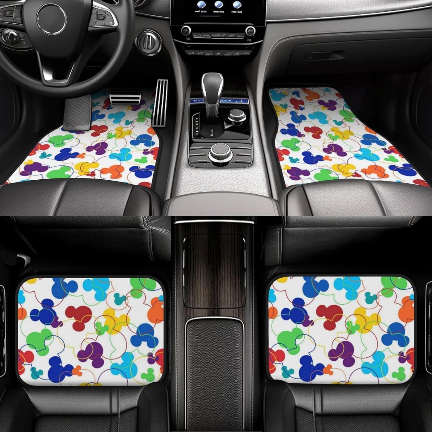 MM Car Mats DN MM Head Outline Pattern Car Floor Mats Colorful