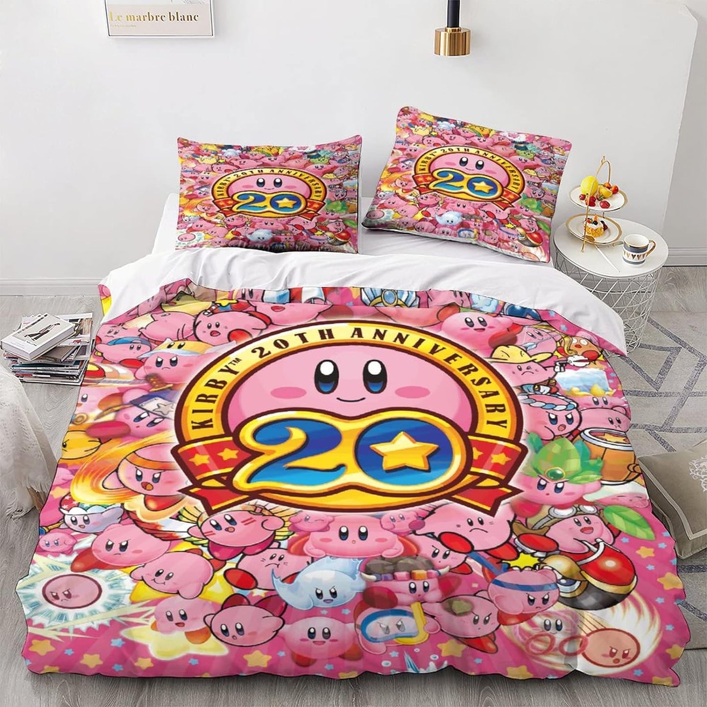 Kirby Bedding Set Kirby 20 Anniversary All Versions Duvet Covers Pink Unique Gift