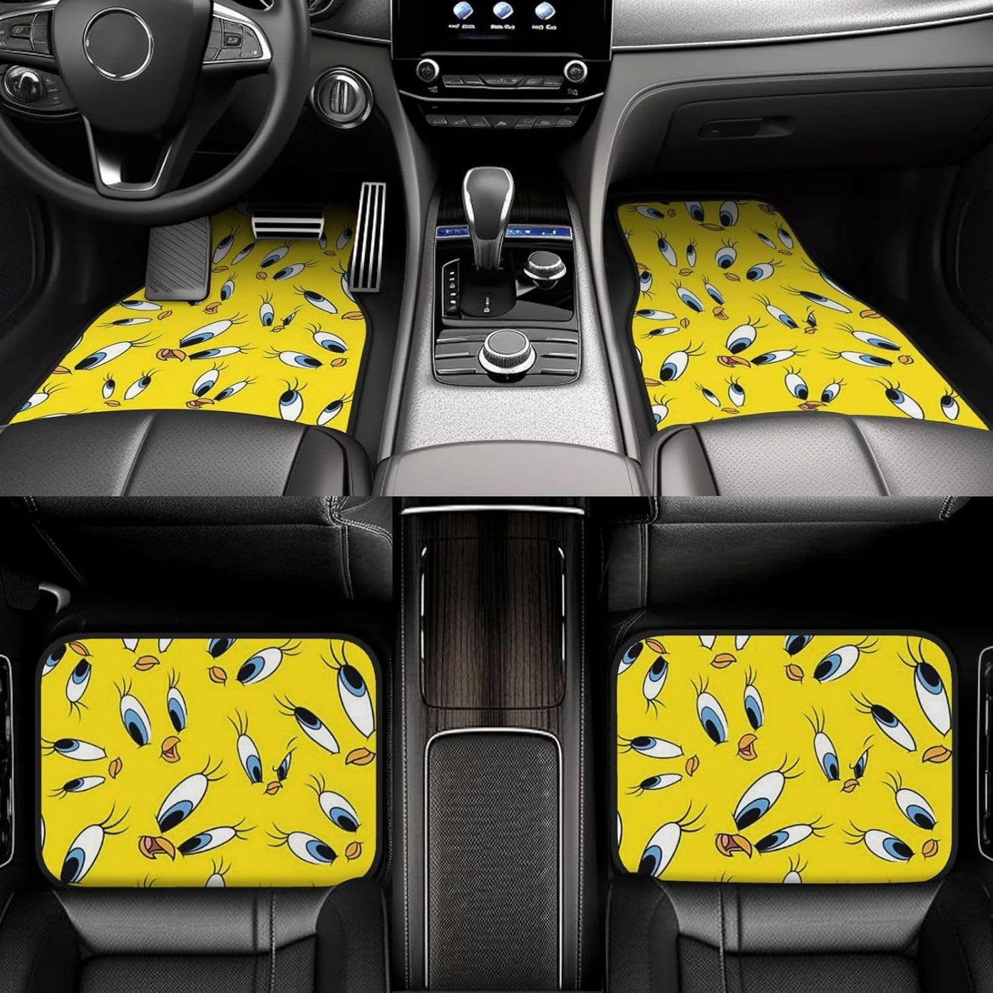 Looney Tunes Car Floor Mats Looney Tunes Cute Tweety Emotions Pattern Car Mats