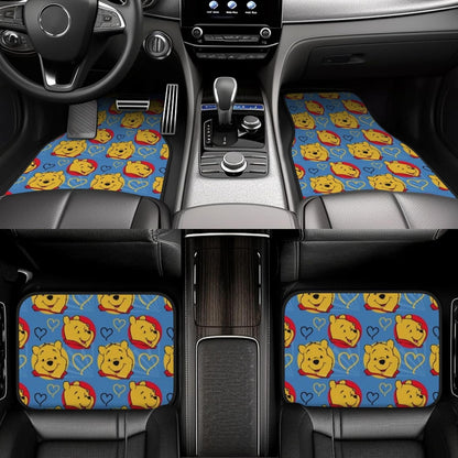 WTP Car Mats Happy Pooh Heart Pattern Car Floor Mats Blue