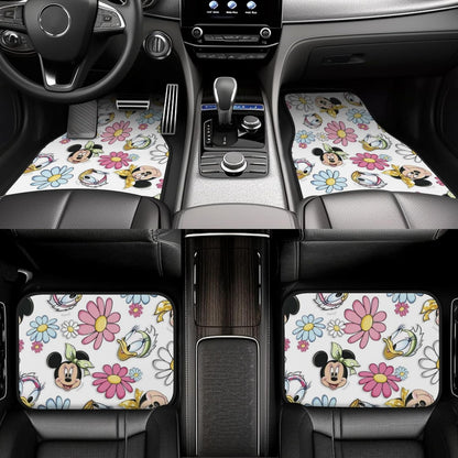 DN Car Mats Minnie And Daisy Flower Pattern Car Floor Mats Colorful