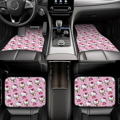 Hello Kitty Car Mats Hello Kitty All Cute Sitting Poses Pattern Car Floor Mats Pink