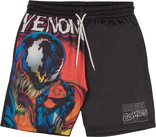 Venom Shorts MV Comic Venom Graphic Beach Shorts Black