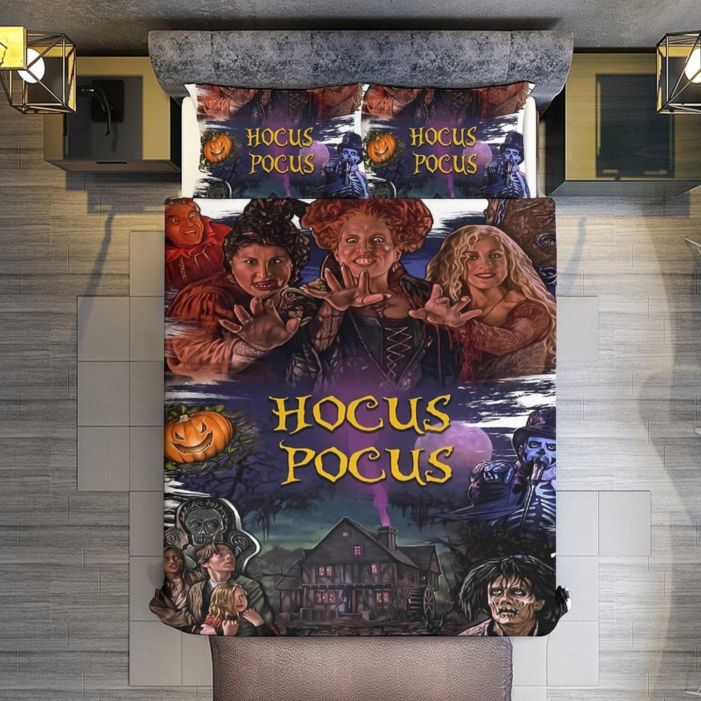 Hocus Pocus Bedding Set Hocus Pocus Characters Graphic Duvet Covers Colorful Unique Gift