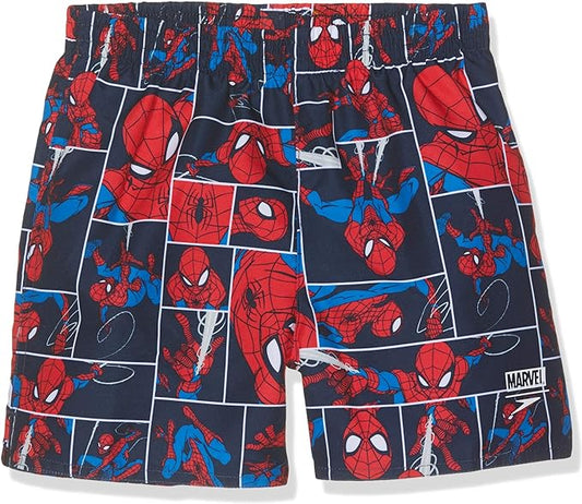 Spiderman Shorts MV Spiderman Poses Pattern Beach Shorts Blue Red