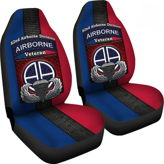 Veteran Car Seat Covers 82nd Airborne Division Airborne Veteran Seat Covers Red Blue