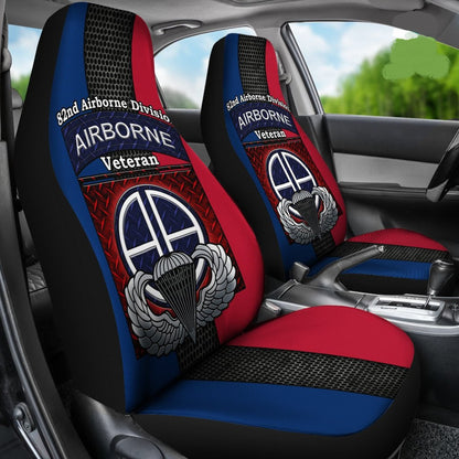 Veteran Car Seat Covers 82nd Airborne Division Airborne Veteran Seat Covers Red Blue