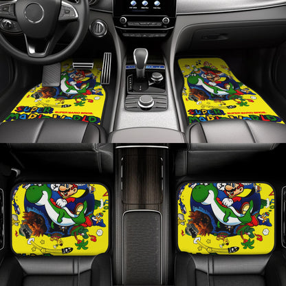 Mario Car Mats Super Mario World Characters Graphic Car Floor Mats Yellow