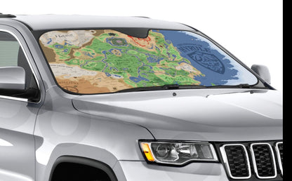 Legend Of Zelda Car Sun Shade The Kingdom Of Hyrule Map Winshield Sun Shade Colorful