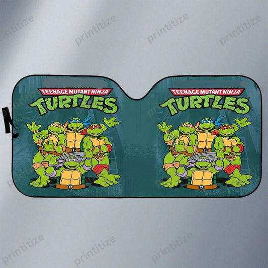 TMNT Car Sun Shade Ninja Turtles Team Members Winshield Sun Shade Green