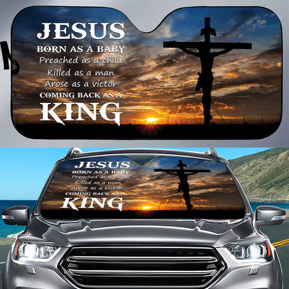 Jesus Car Sun Shade Jesus Born As A Baby Winshield Sun Shade Brown