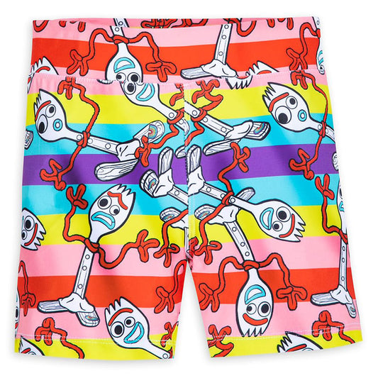 Toy Story Shorts Toy Story Forky Pattern Beach Shorts Colorful