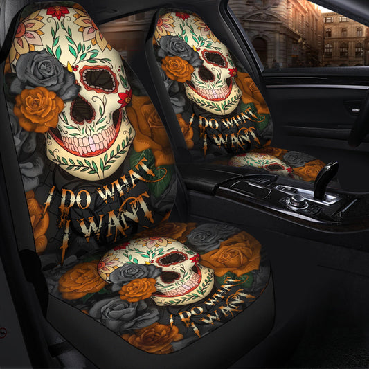 Skull Mandala I Do What I Want Car Seat Cover