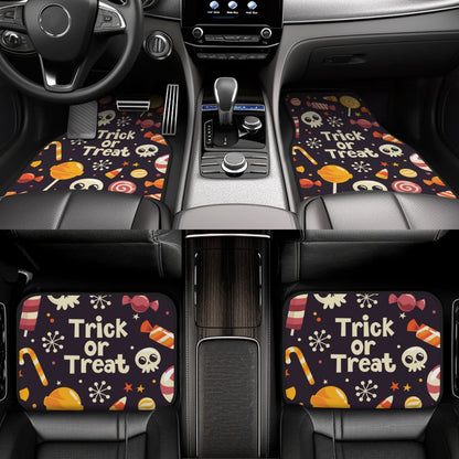 Halloween Car Mats Halloween Trick Or Treat Candies Pattern Car Floor Mats Colorful