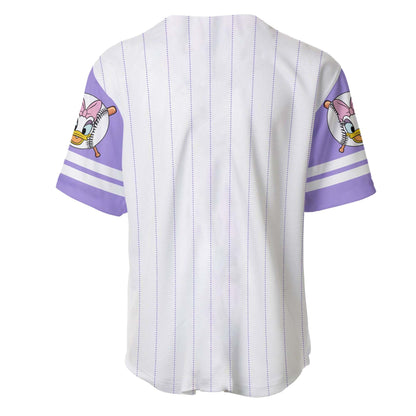 Disney Jersey Disney Daisy Duck Playing Sport As Hitter Character Patterns White Jersey Shirt Disney Baseball Jersey Daisy Duck Baseball Jersey