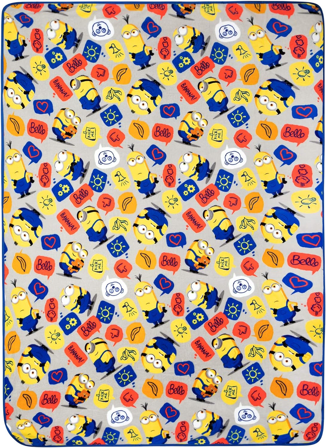 Minions Blanket Minions Speech Baloon Pattern Blanket Colorful