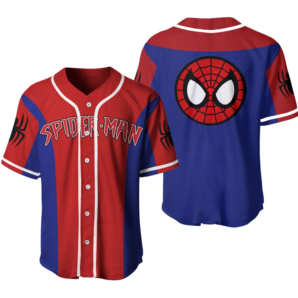 Marvel Jersey Marvel Hero Spider Man Suit Style Red Blue Jersey Shirt Marvel Baseball Jersey Spider Man Baseball Jersey For Men