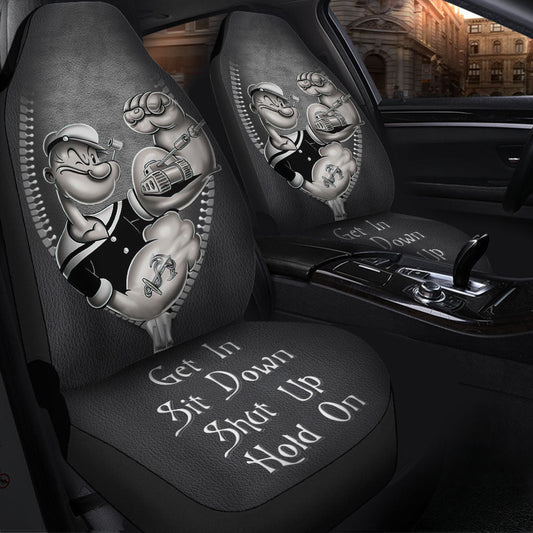 Popeyes Power Get In Sit Down Shut Up And Hold On Car Zipper Car Seat Covers