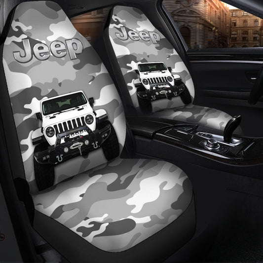 White Jeep Camouflage Car Seat Covers