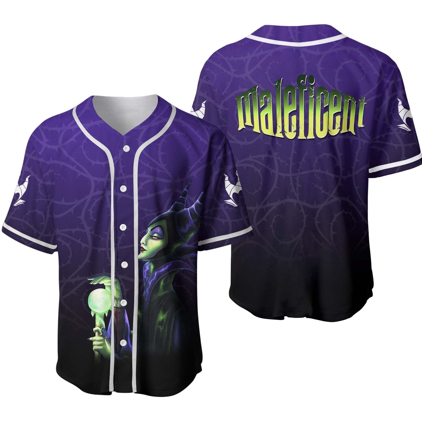 Disney Jersey Disney Villian Maleficent Ombre Purple Black Jersey Shirt Disney Baseball Jersey Maleficent Baseball Jersey