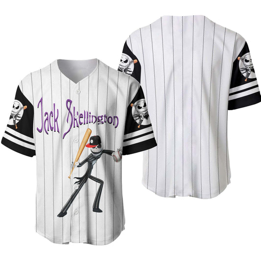 TNBC Jersey Jack Skellington Hitter Player Graphic Black Jersey Shirt TNBC Baseball Jersey