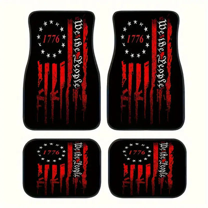 Veteran Car Mats We The People 1776 American Flag Car Floor Mats Black Red