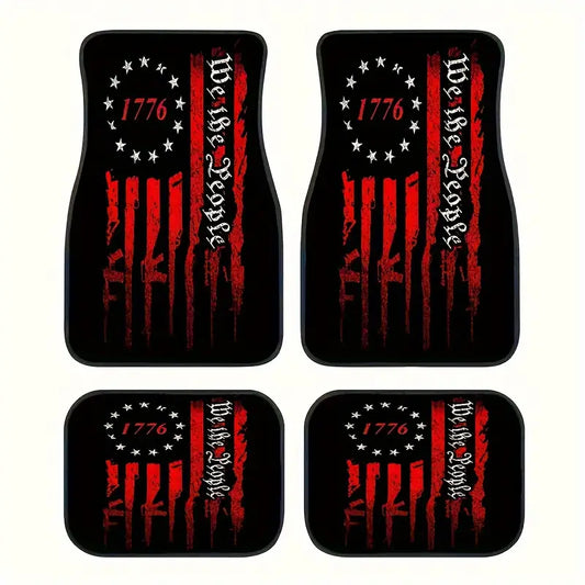 Veteran Car Mats We The People 1776 American Flag Car Floor Mats Black Red