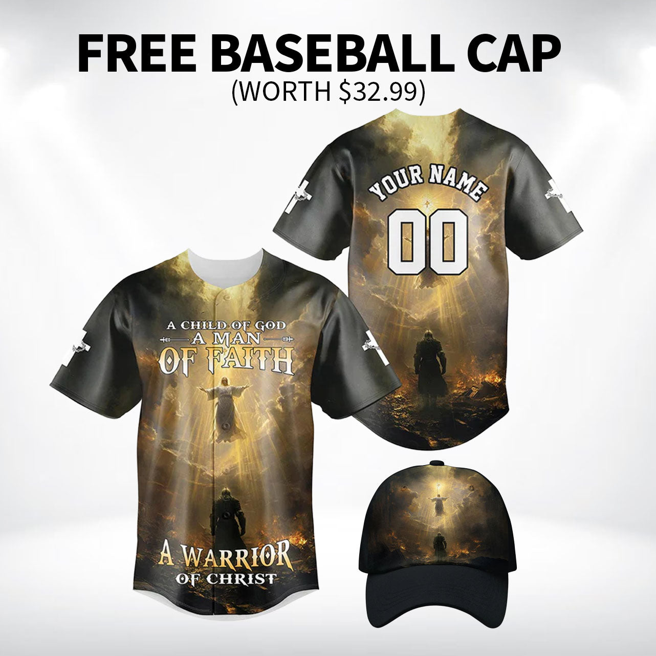 A Child Of God A Man Of Faith A Warrior Of Christ Baseball Jersey Bundle
