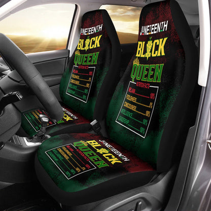 Juneteenth Car Seat Covers Juneteenth Black Queen Nutrition Facts Seat Covers Black