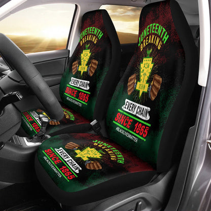 Juneteenth Car Seat Covers Juneteenth Breaking Every Chain Since 1865 Seat Covers Colorful