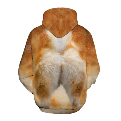 Dog Hoodie Akita Dog Front And Back Hoodie Brown Unisex