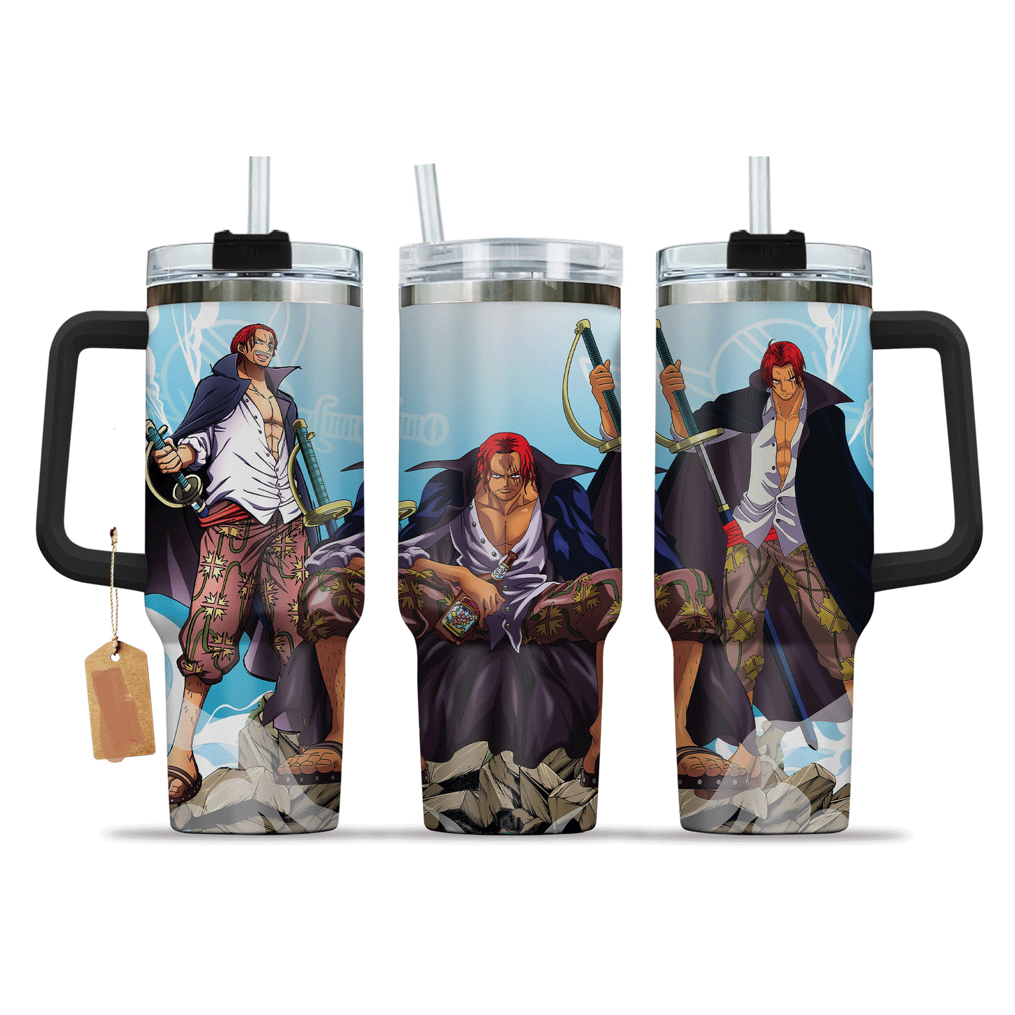 One Piece 40 Oz Tumbler One Piece Character Shanks Graphic Tumbler 40 Oz Colorful