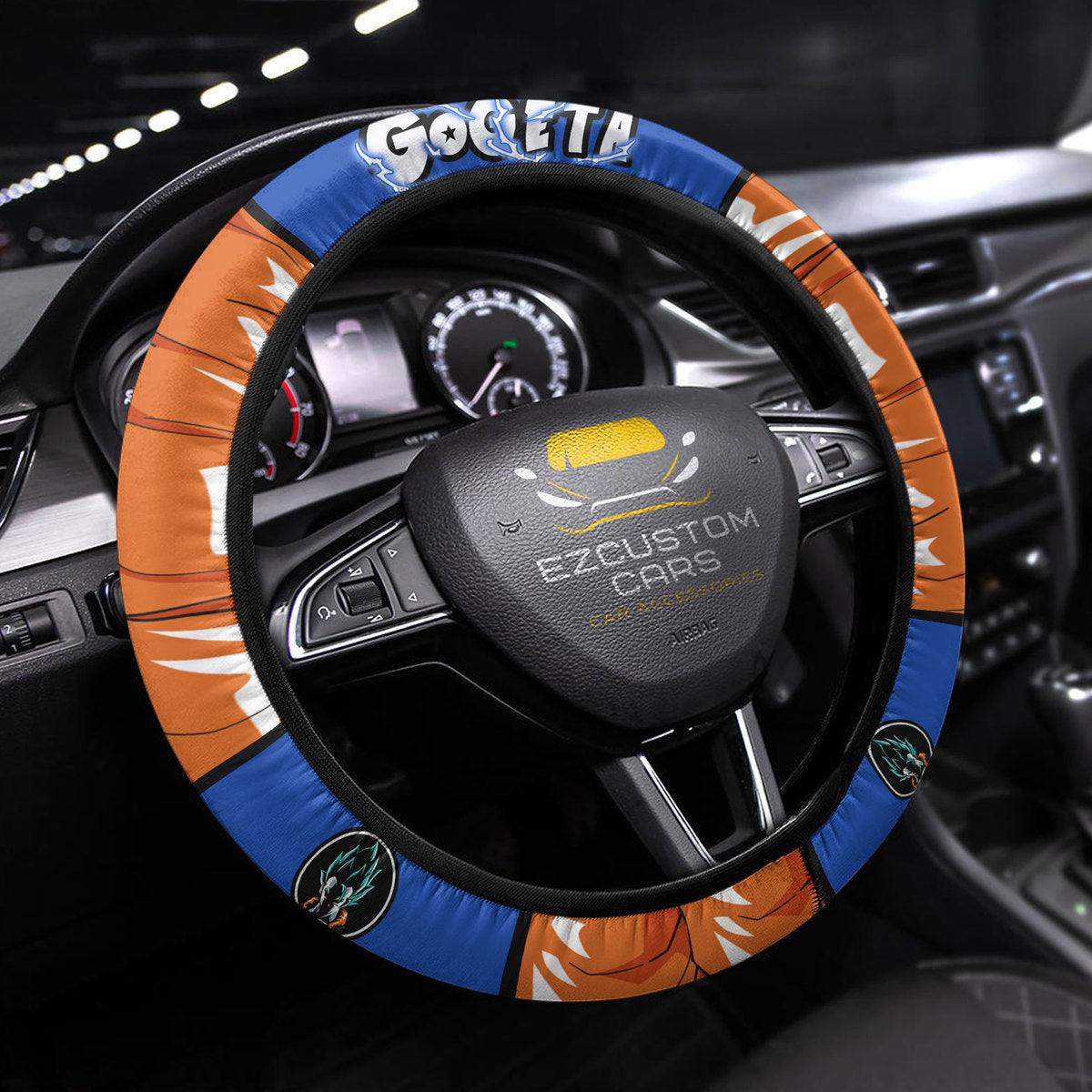 Dragon Ball Steering Wheel Cover Dragon Ball Gogeta Graphic Driving Wheel Cover Blue Orange